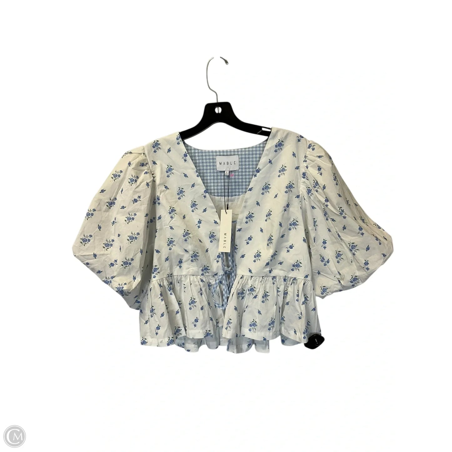 Top Short Sleeve By Mable In White, Size: L