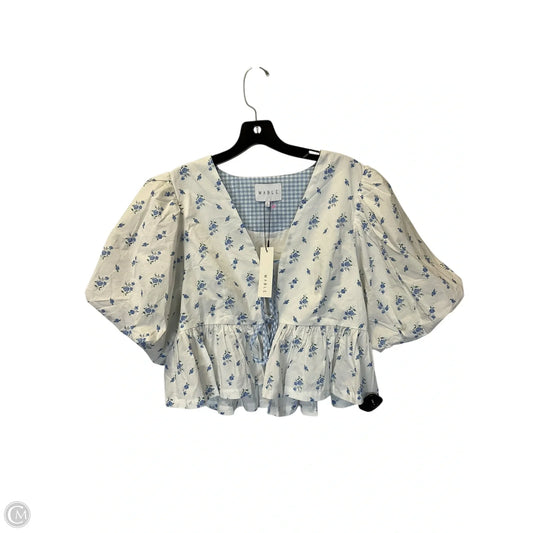 Top Short Sleeve By Mable In White, Size: L