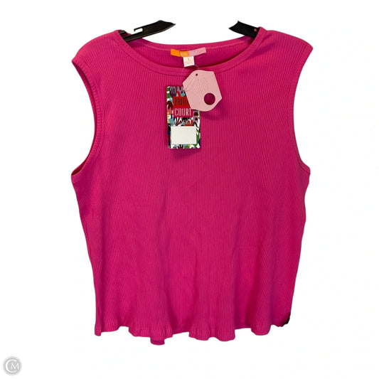 Top Sleeveless By Cmb In Pink, Size: L