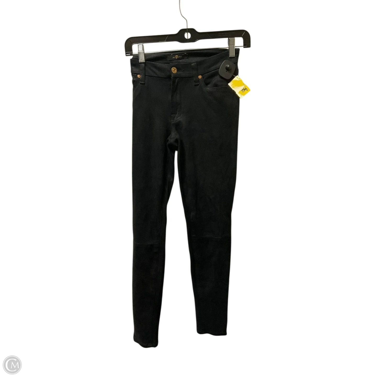 Jeans Skinny By 7 For All Mankind In Black Denim, Size: 4