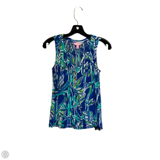 Top Sleeveless Designer By Lilly Pulitzer In Blue, Size: Xxs