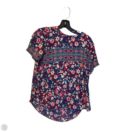 Top Short Sleeve By Loft In Blue & Red, Size: Xs