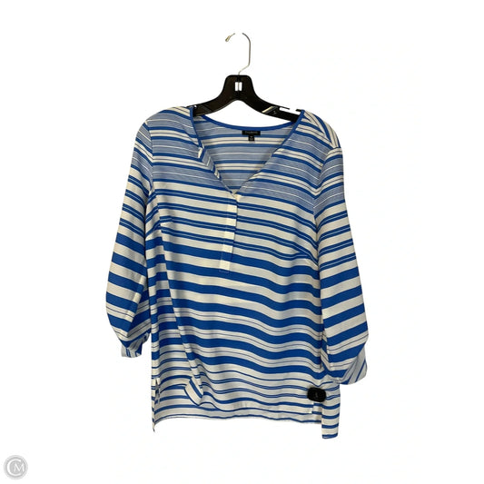 Top Long Sleeve By Talbots In Striped Pattern, Size: M