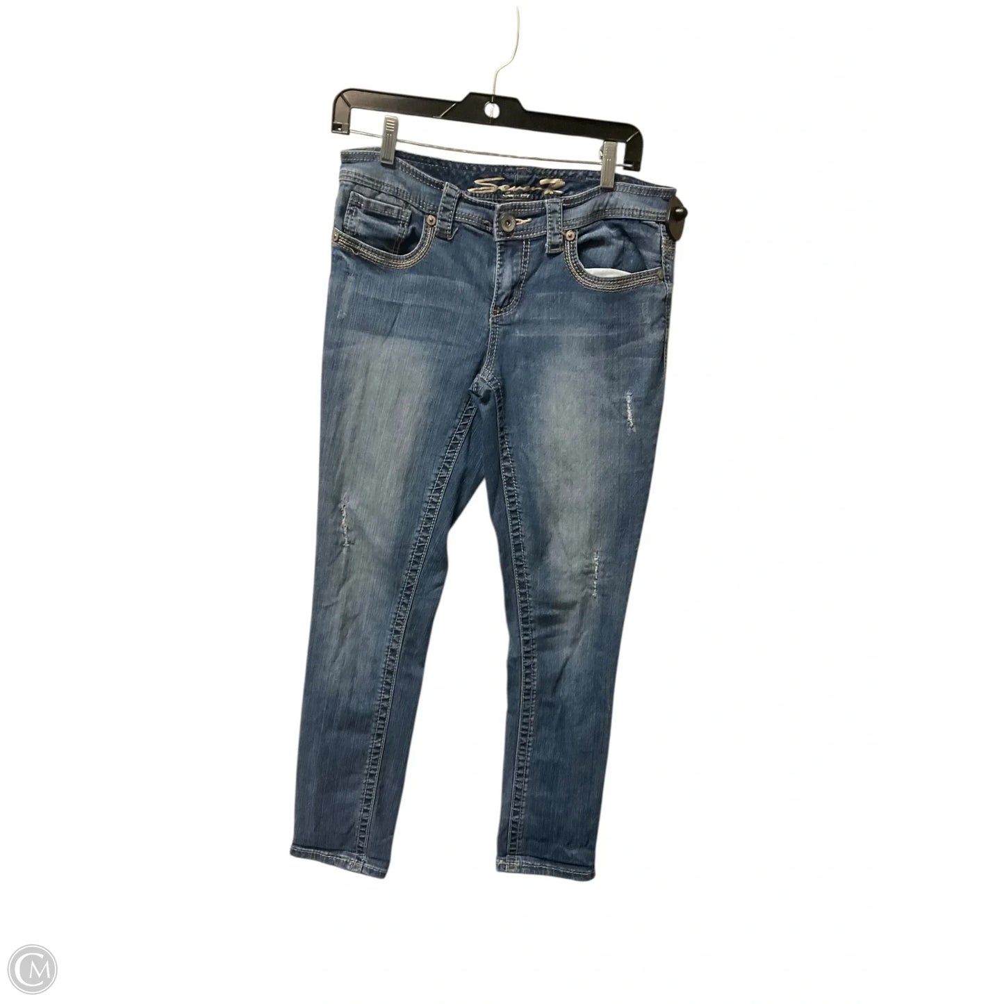 Jeans Straight By Seven 7 In Blue Denim, Size: 8