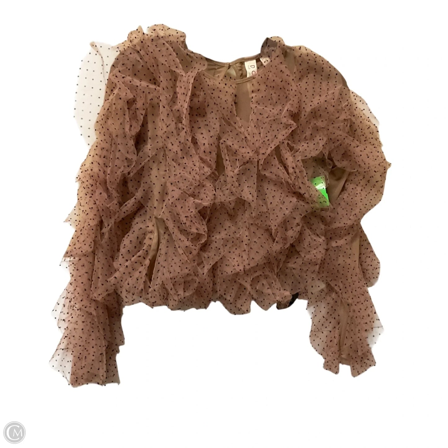 Top Long Sleeve By Dolan Left Coast In Brown, Size: Xxs