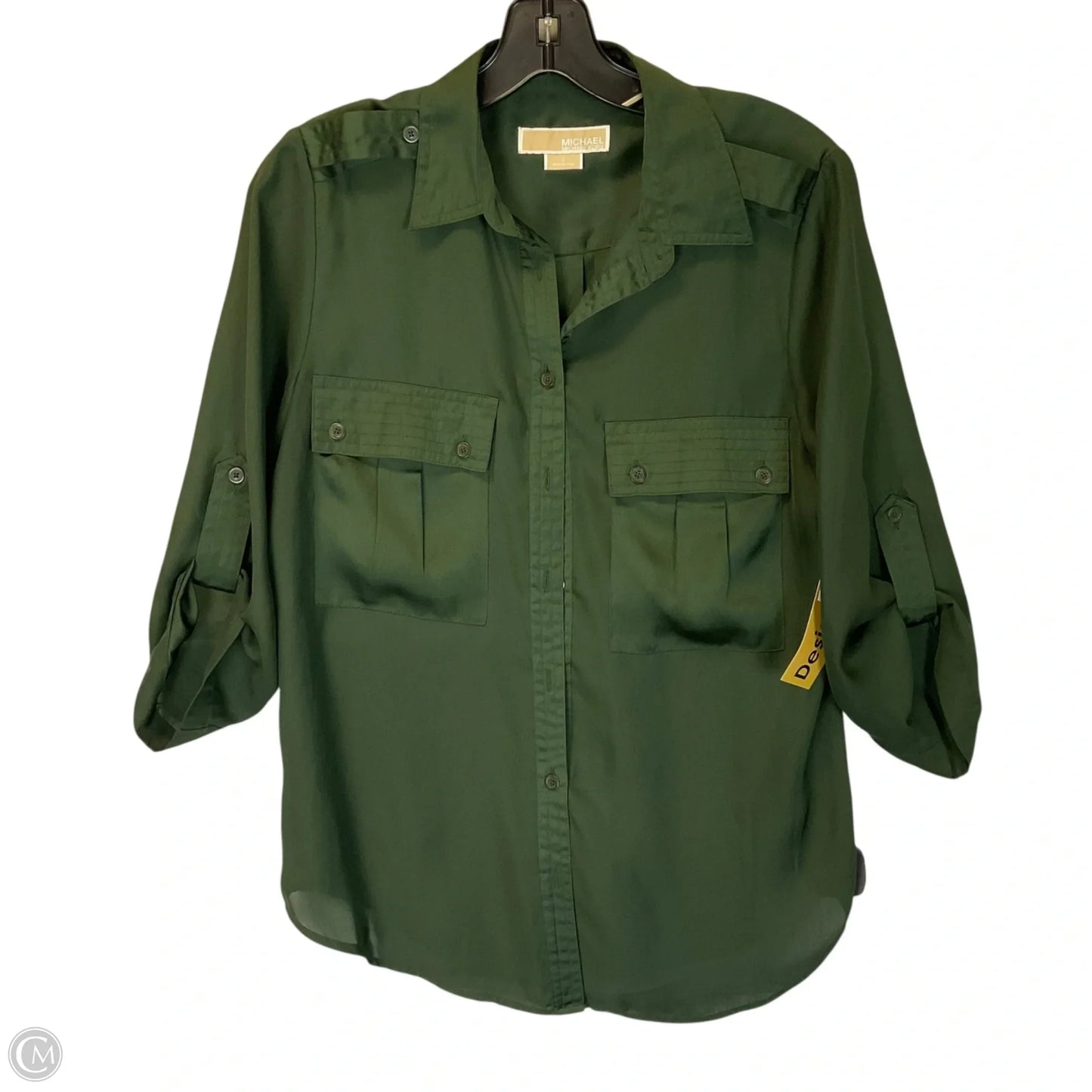 Top 3/4 Sleeve By Michael By Michael Kors In Green, Size: S