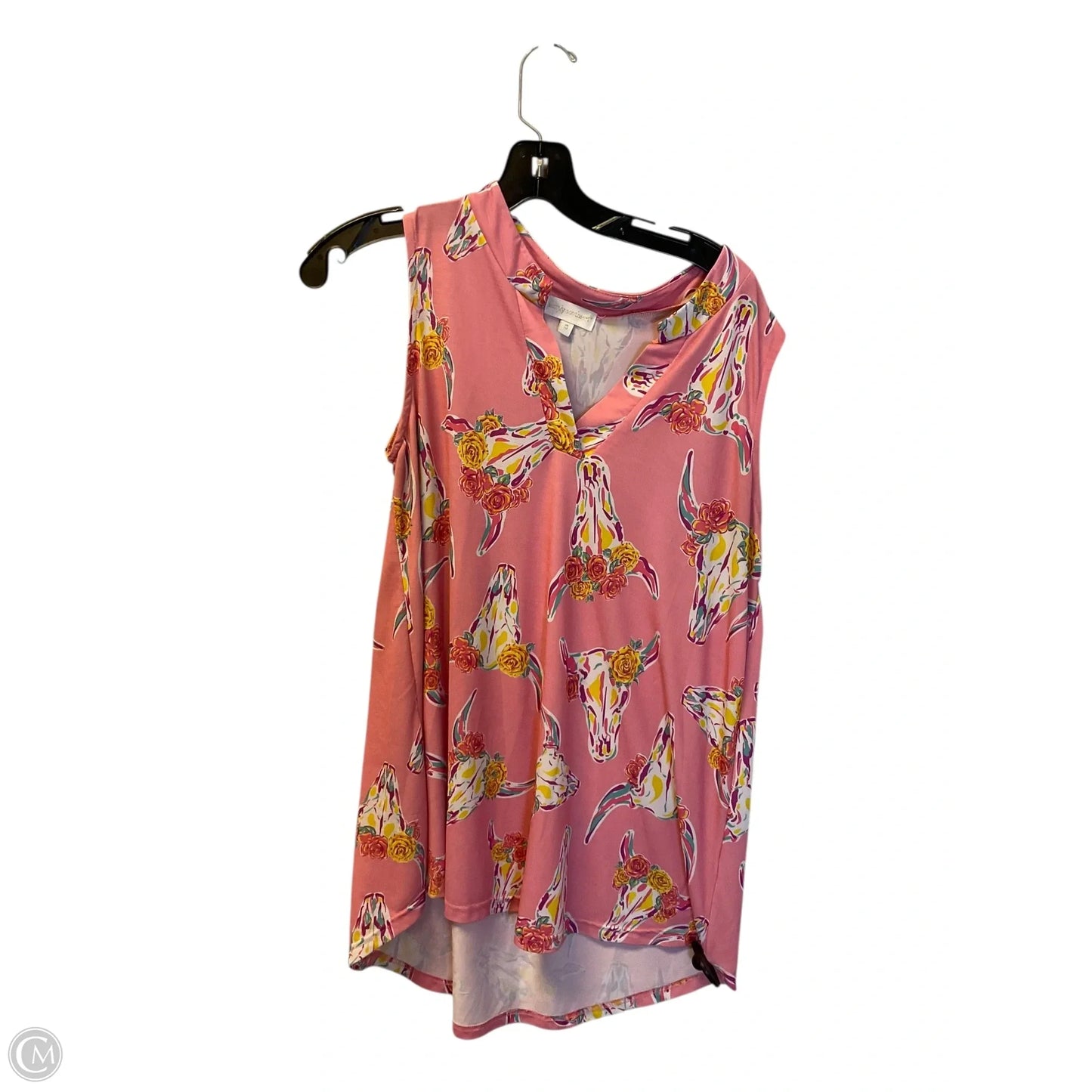 Top Sleeveless By Simply Southern In Pink, Size: S