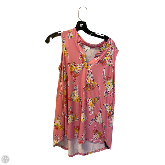 Top Sleeveless By Simply Southern In Pink, Size: S