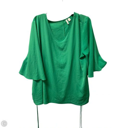 Top Short Sleeve By Cato In Green, Size: 18