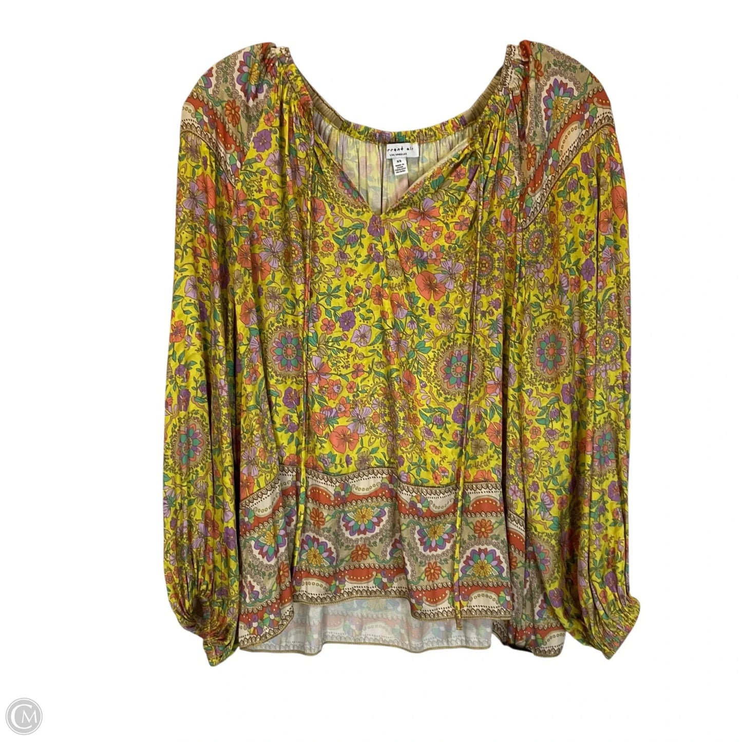 Top Long Sleeve By Current Air In Yellow, Size: Xs
