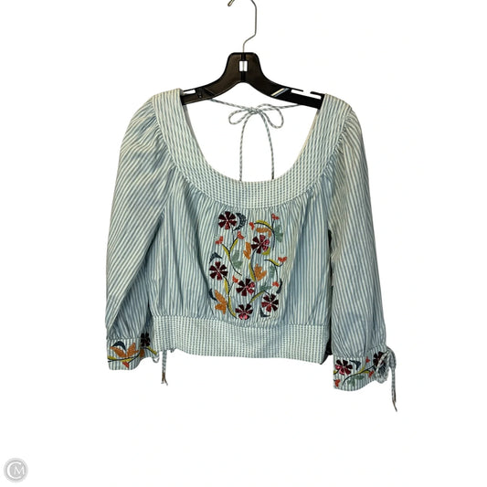 Top Long Sleeve By Anthropologie In Striped Pattern, Size: S