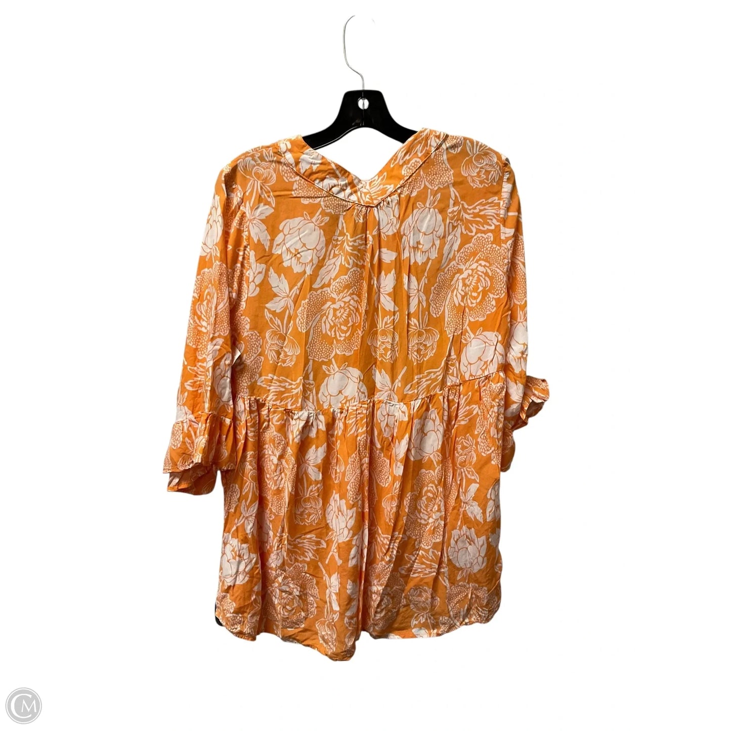Top 3/4 Sleeve By C And C In Orange, Size: M