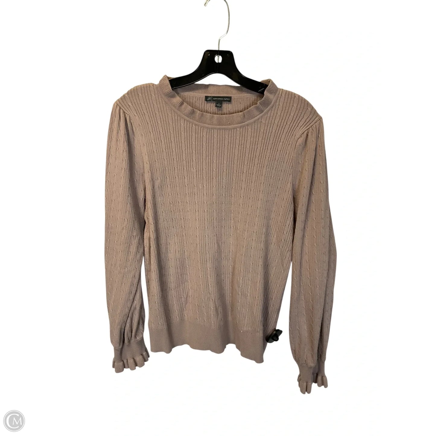 Top Long Sleeve By Adrianna Papell In Beige, Size: L