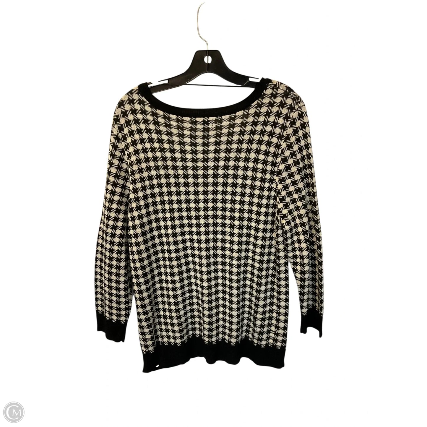 Sweater By Apt 9 In Black & White, Size: Xl