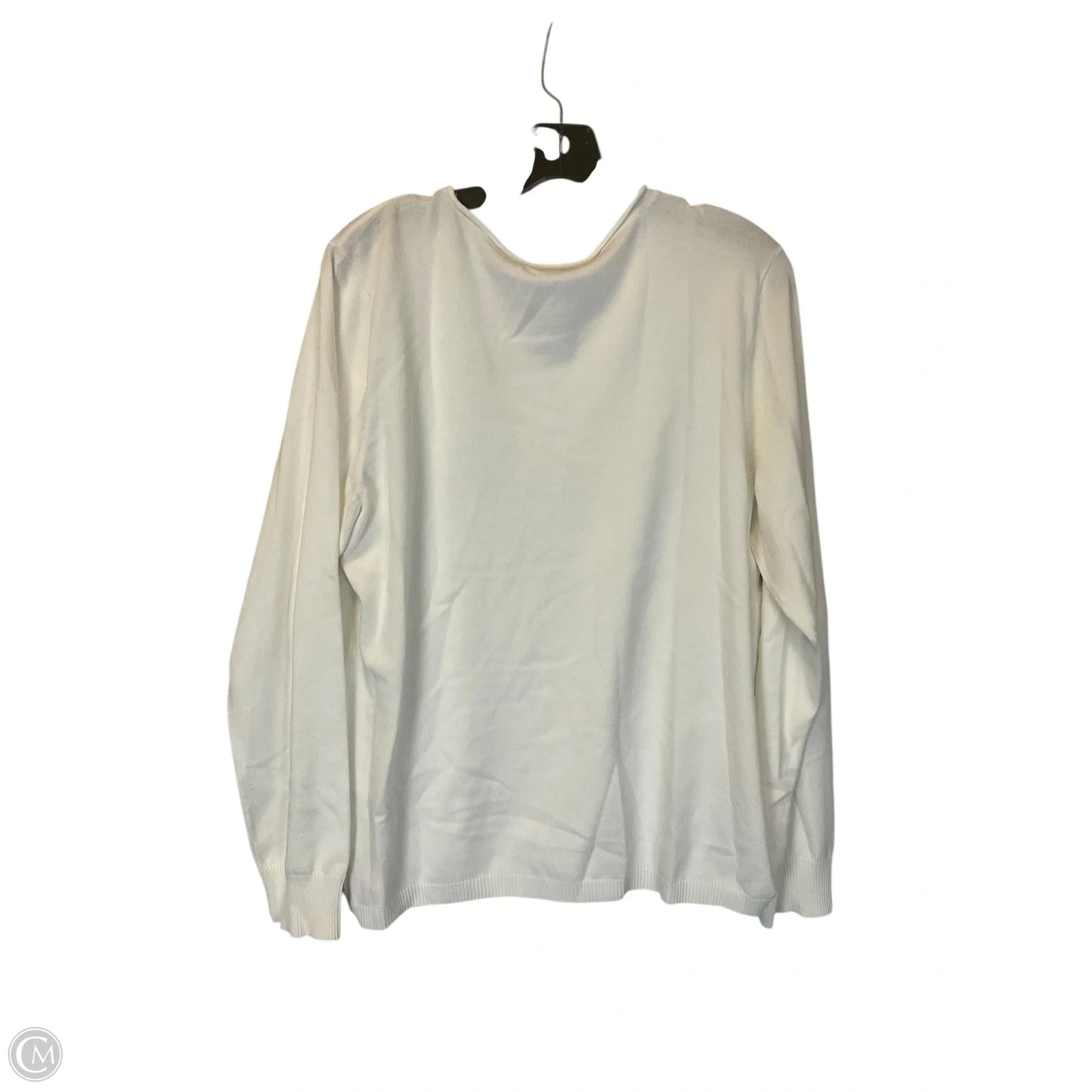 Top Long Sleeve By Calvin Klein In White, Size: Xl