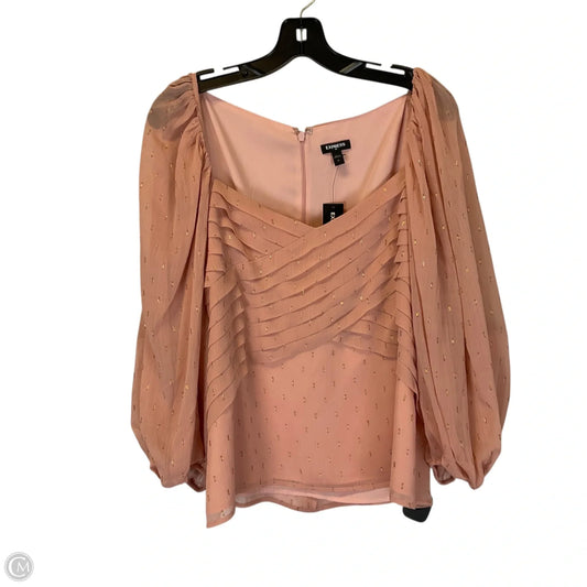 Top Long Sleeve By Express In Pink, Size: Xl