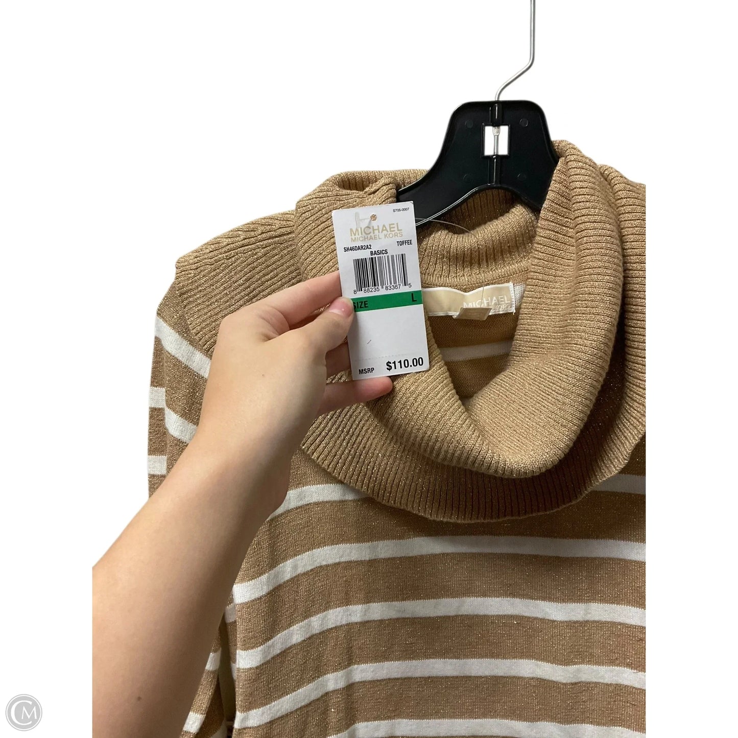 Top Long Sleeve By Michael By Michael Kors In Striped Pattern, Size: L