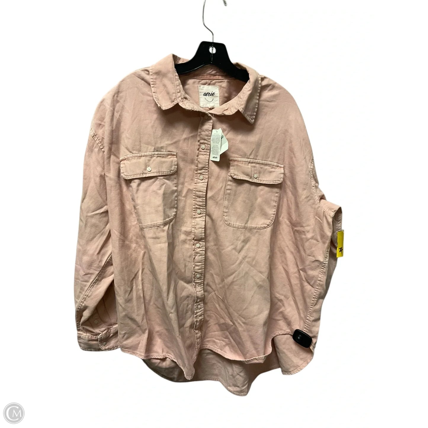 Top Long Sleeve By Aerie In Pink, Size: L