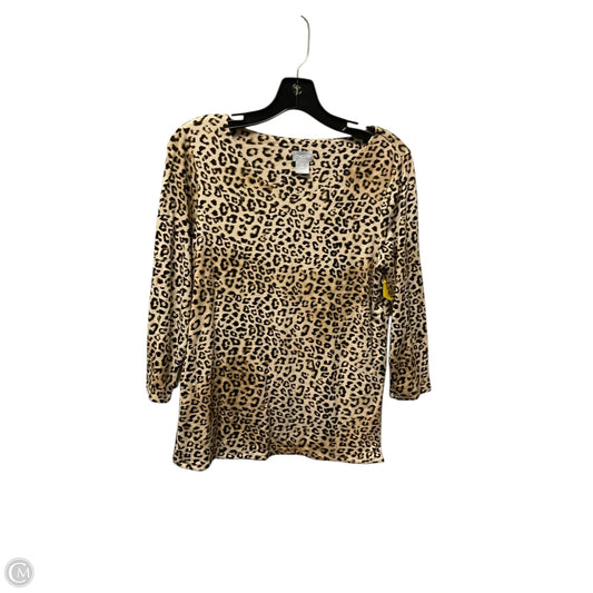 Top 3/4 Sleeve By Chicos In Animal Print, Size: S