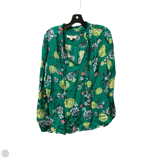 Top Long Sleeve By Loft In Green, Size: Xxl