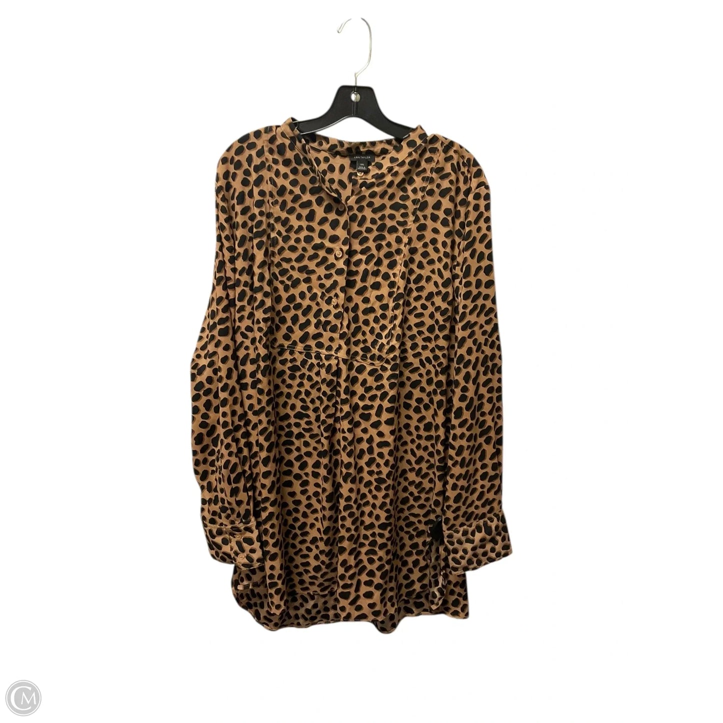 Top Long Sleeve By Ann Taylor In Animal Print, Size: Xxl
