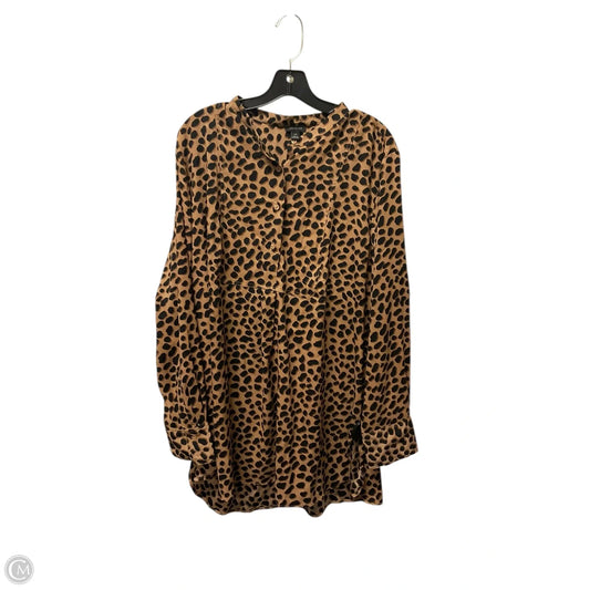 Top Long Sleeve By Ann Taylor In Animal Print, Size: Xxl