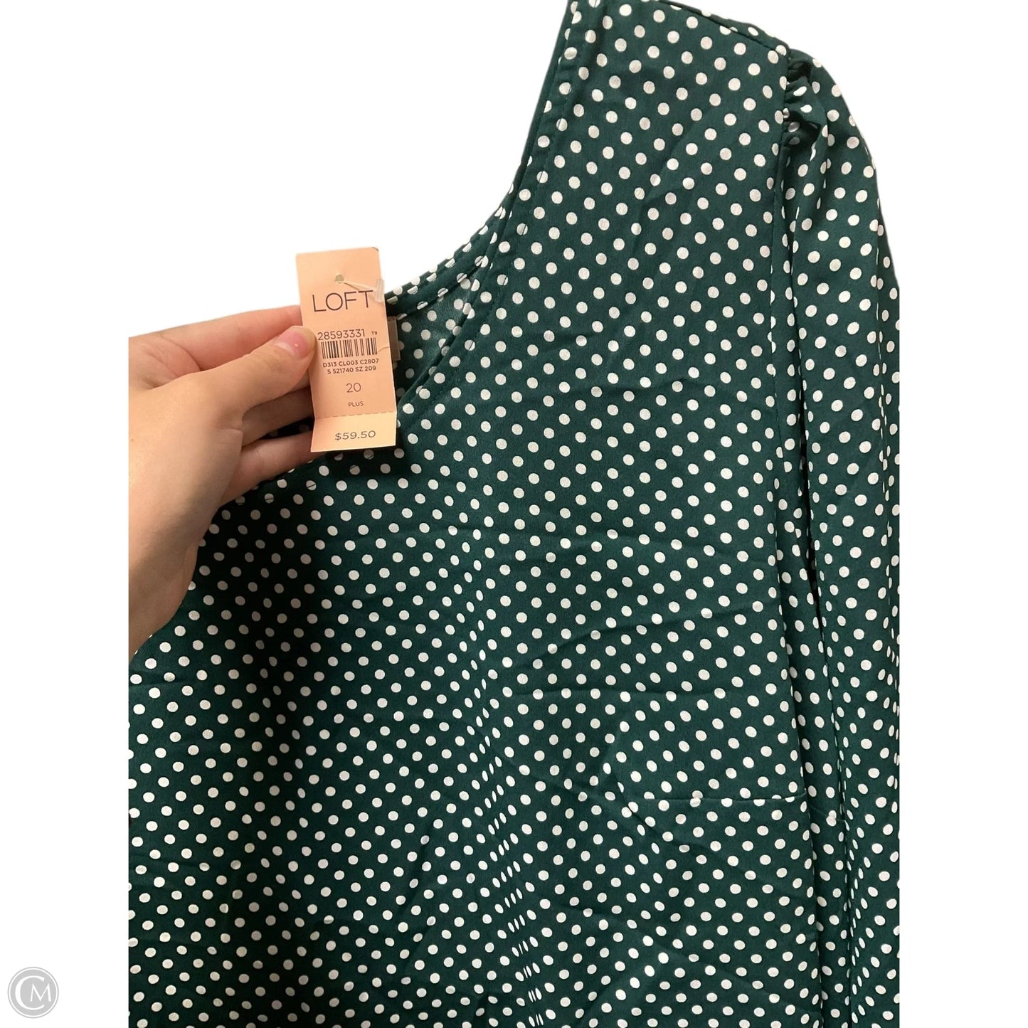 Top Long Sleeve Basic By Loft In Green, Size: 20