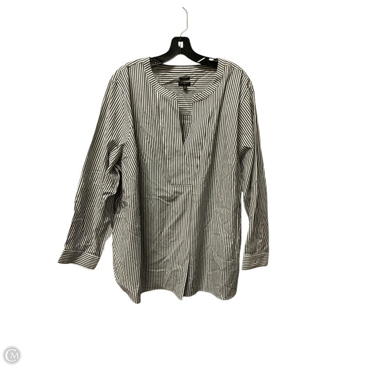 Top Long Sleeve By Talbots In Striped Pattern, Size: 3x