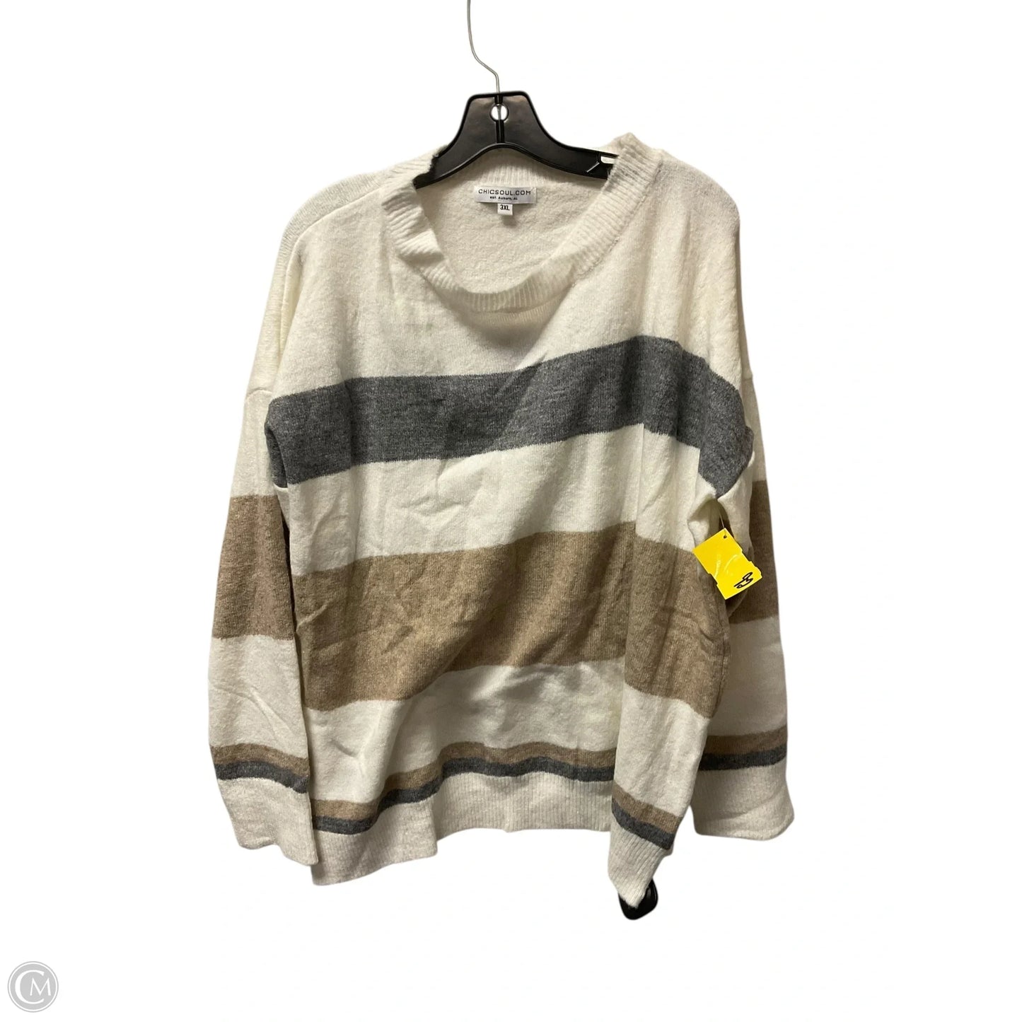 Top Long Sleeve By Chicsoul In Tan, Size: 3x