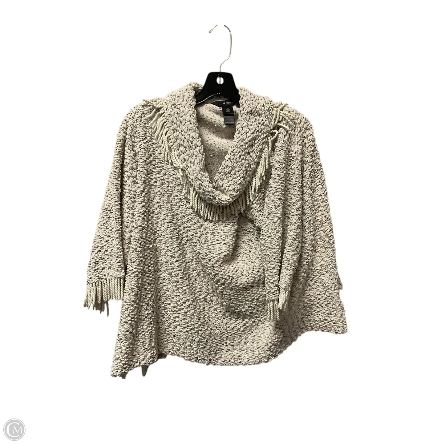 Sweater By Ali Miles In White, Size: 1x