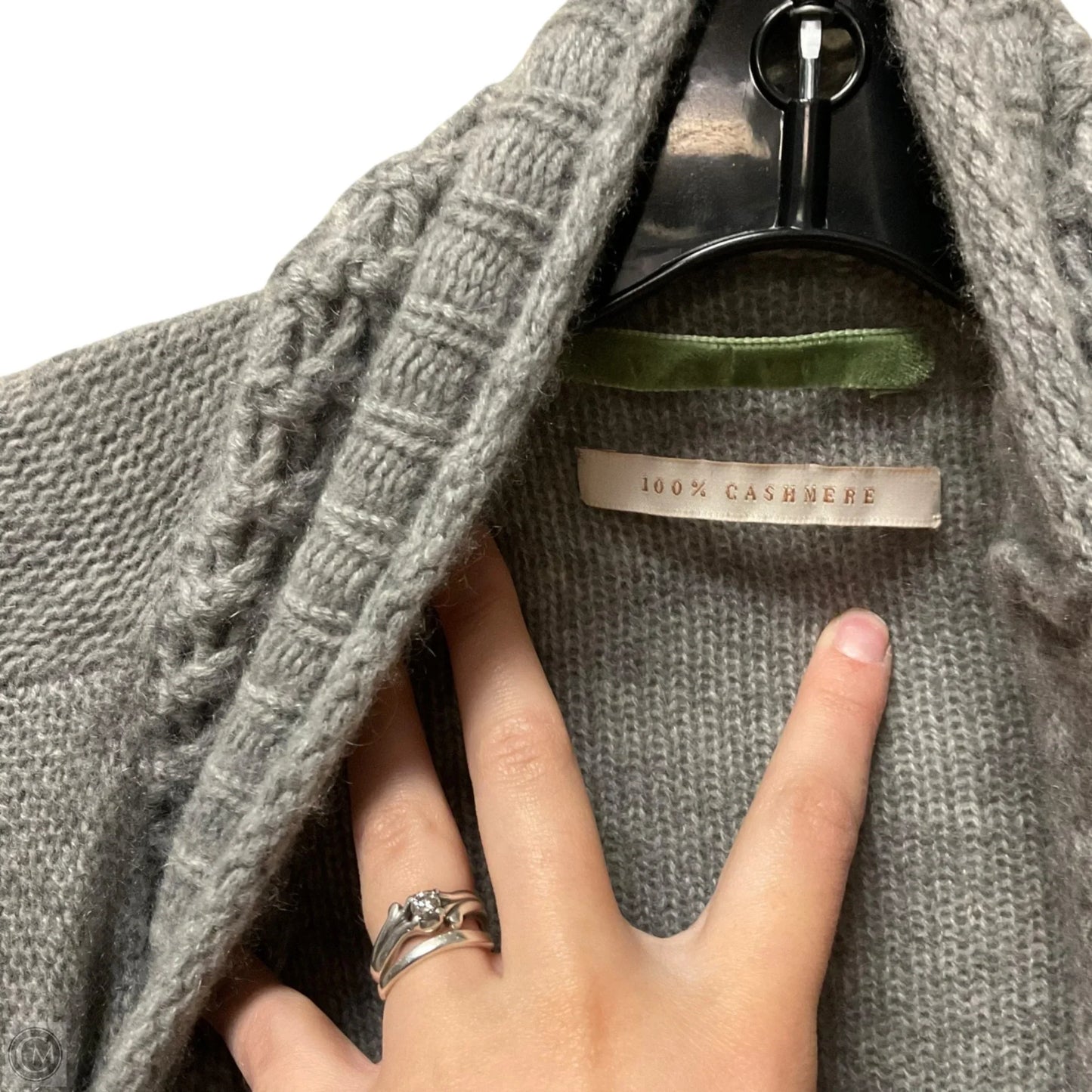 Sweater Cardigan Cashmere By Velvet In Grey, Size: M