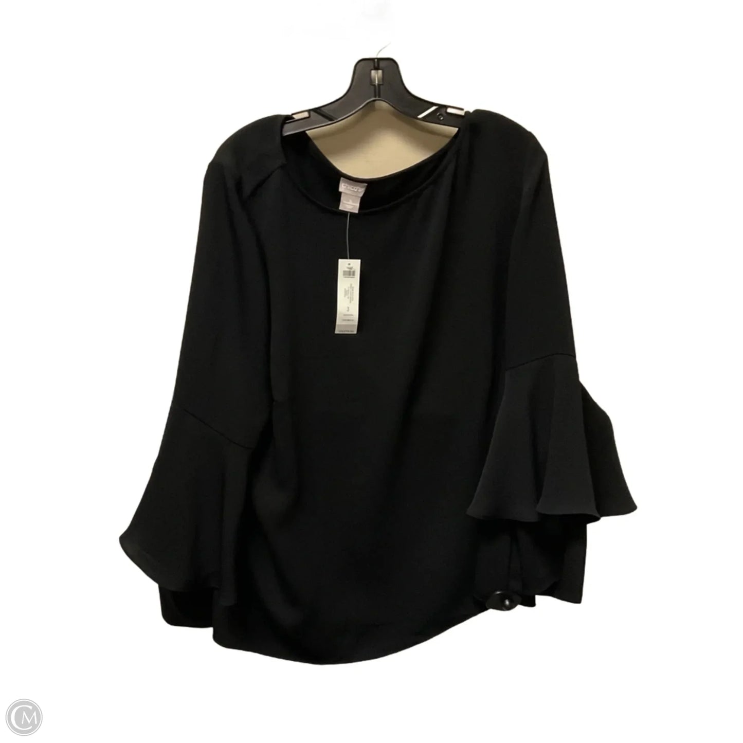 Top Long Sleeve By Chicos In Black, Size: 16