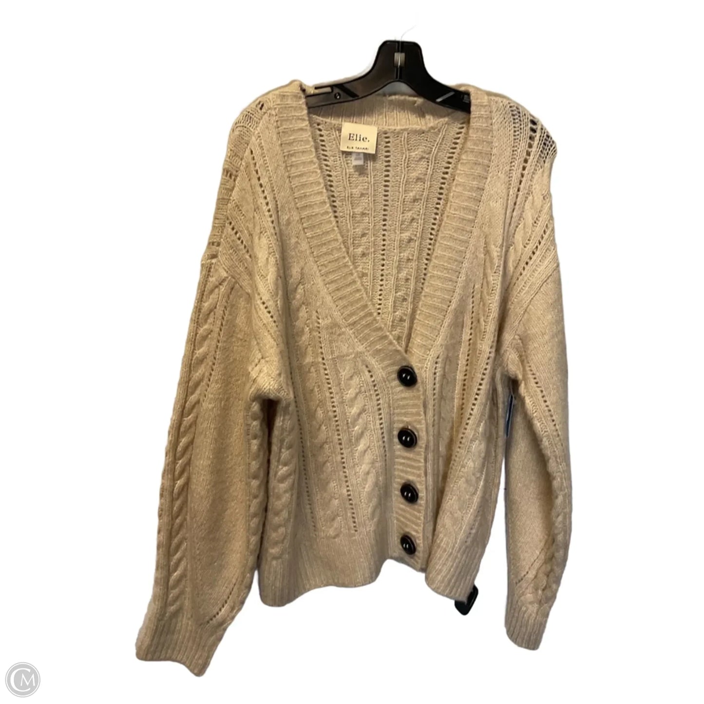Sweater Cardigan By Elie Tahari In Tan, Size: L