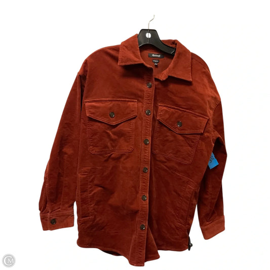 Jacket Shirt By Madewell In Orange, Size: S