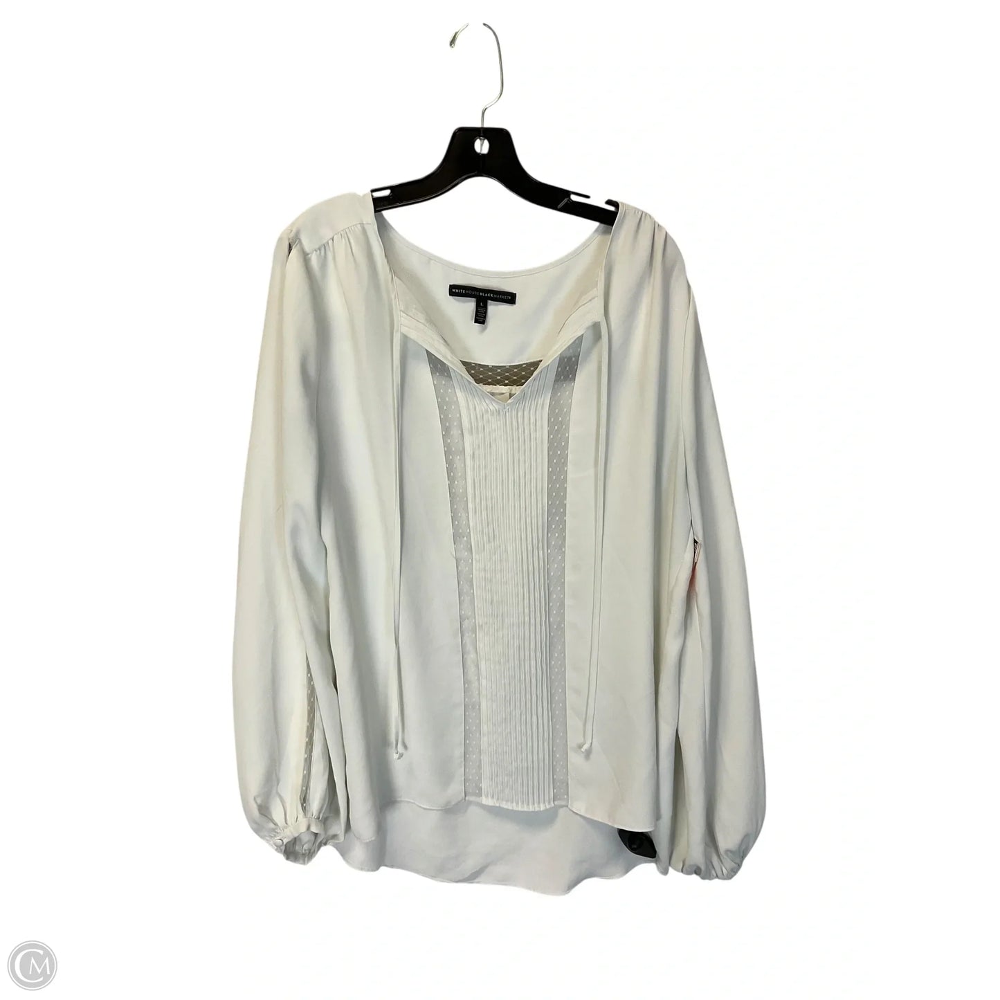 Top Long Sleeve By White House Black Market In White, Size: L