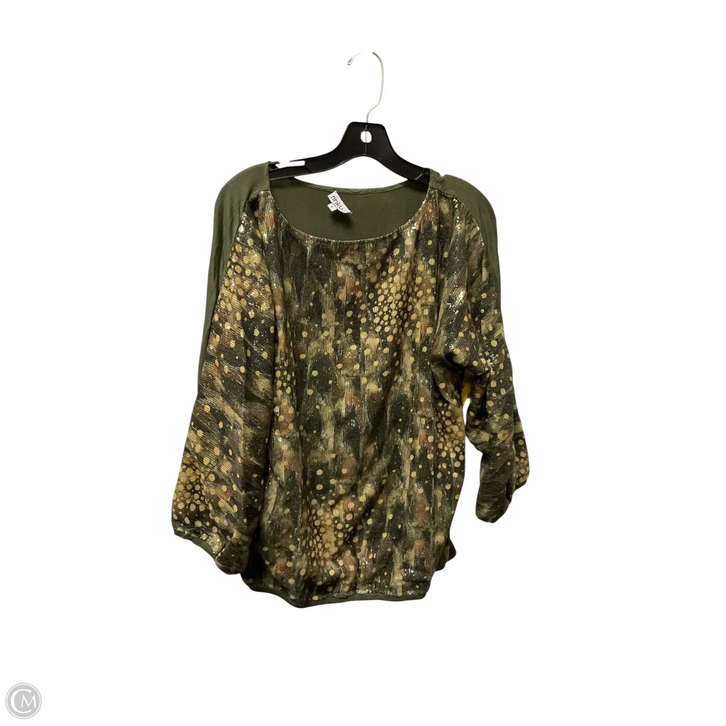Top Long Sleeve By Cmc In Green, Size: S