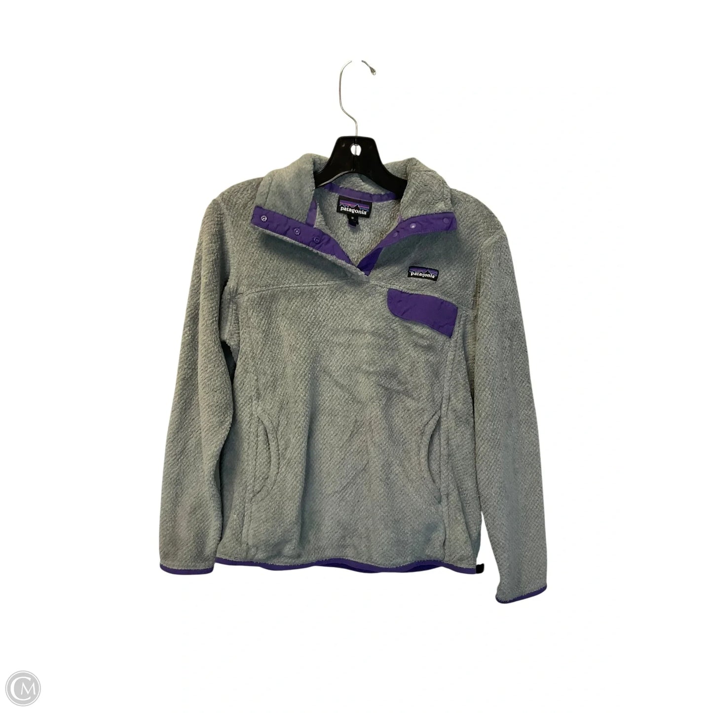 Jacket Fleece By Patagonia In Grey, Size: M