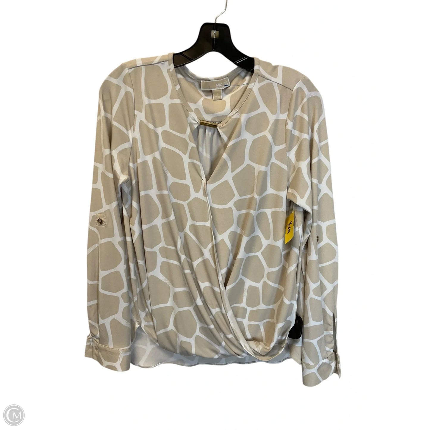 Top Long Sleeve By Michael By Michael Kors In Beige, Size: S