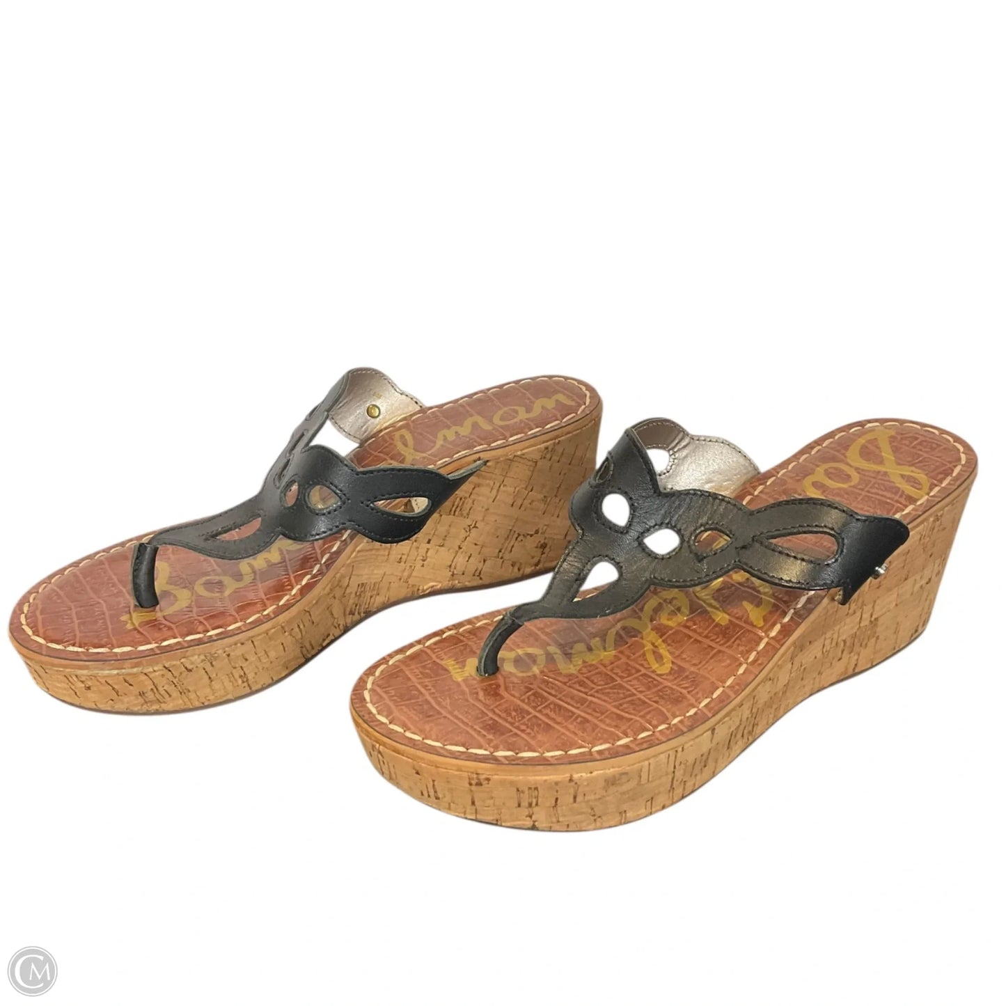 Sandals Heels Wedge By Sam Edelman In Black, Size: 7.5