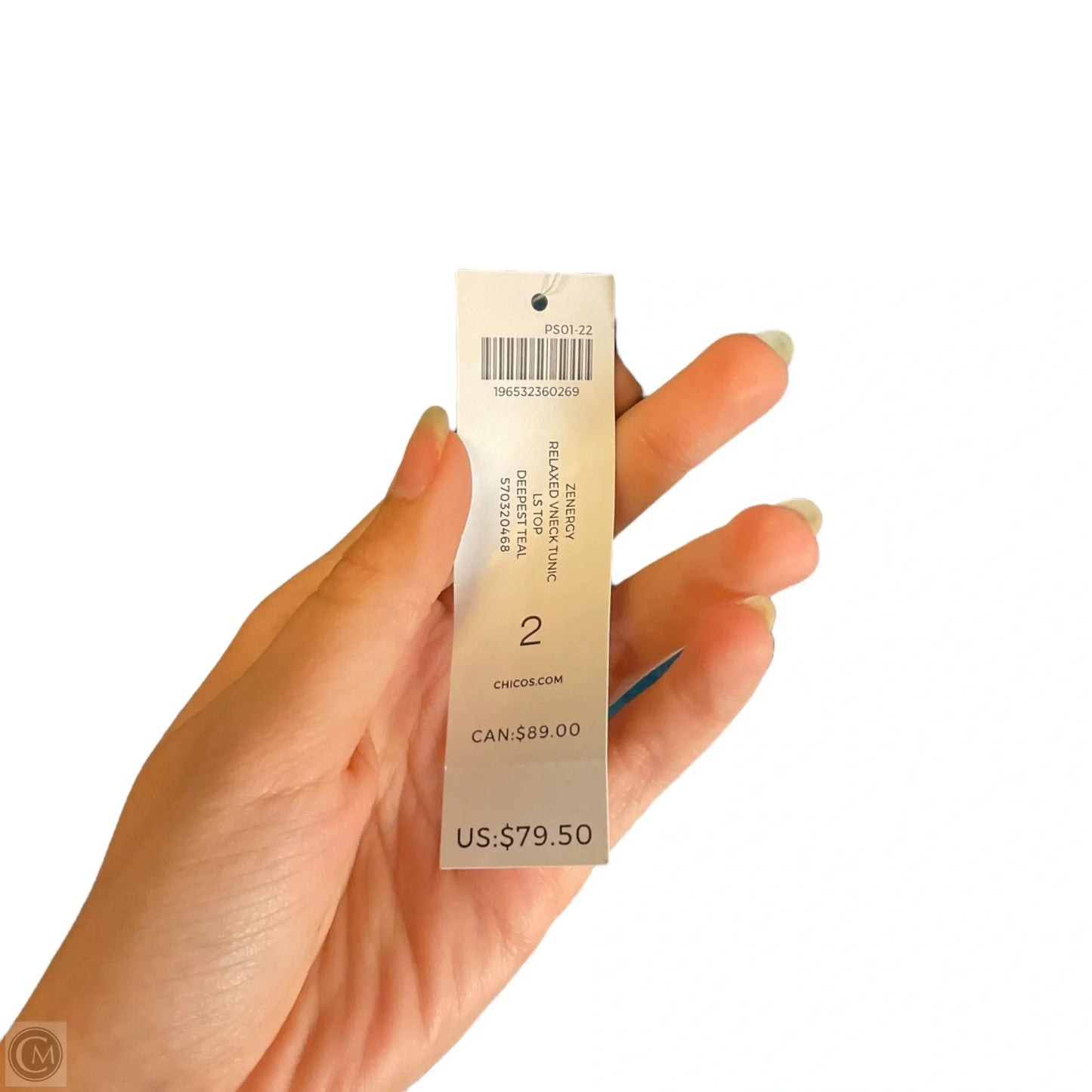 Top Long Sleeve By Chicos In Aqua, Size: 12/14