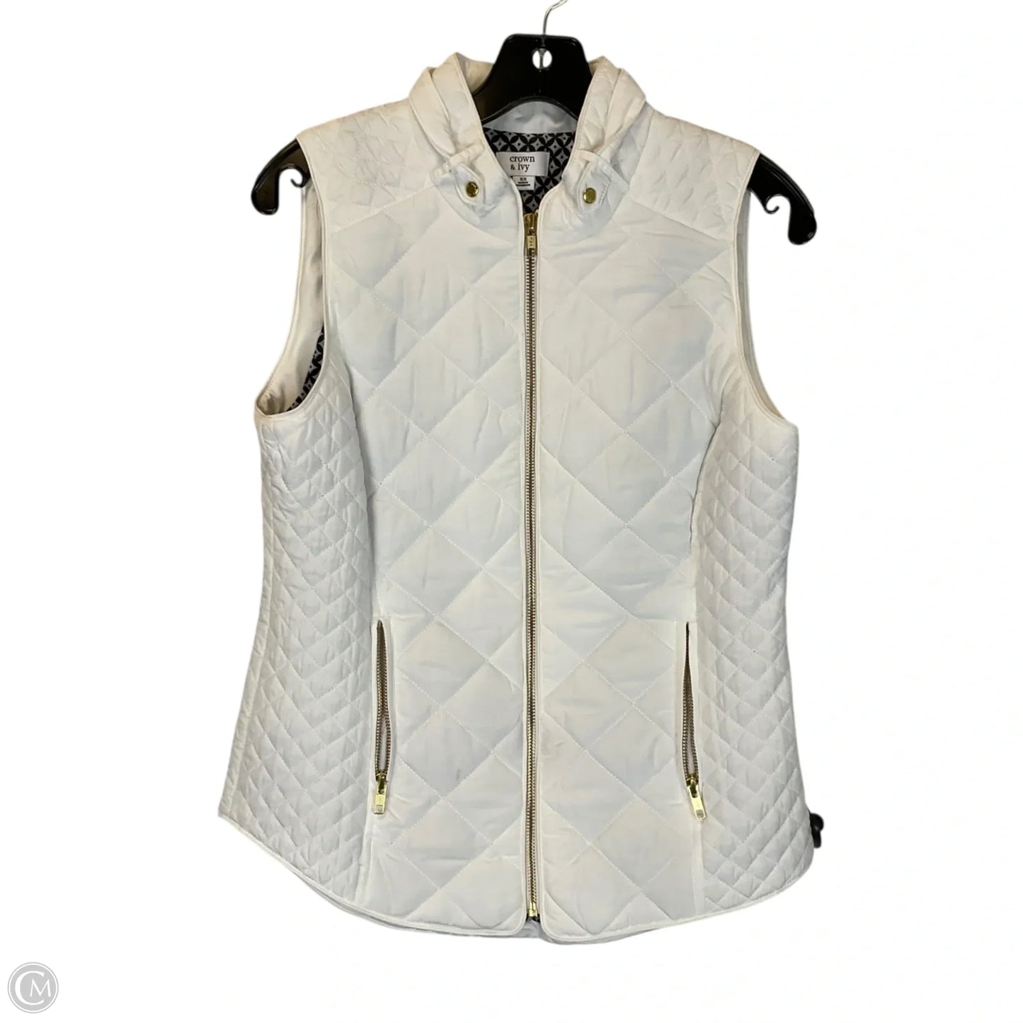 Vest Puffer & Quilted By Crown And Ivy In White, Size: Xs