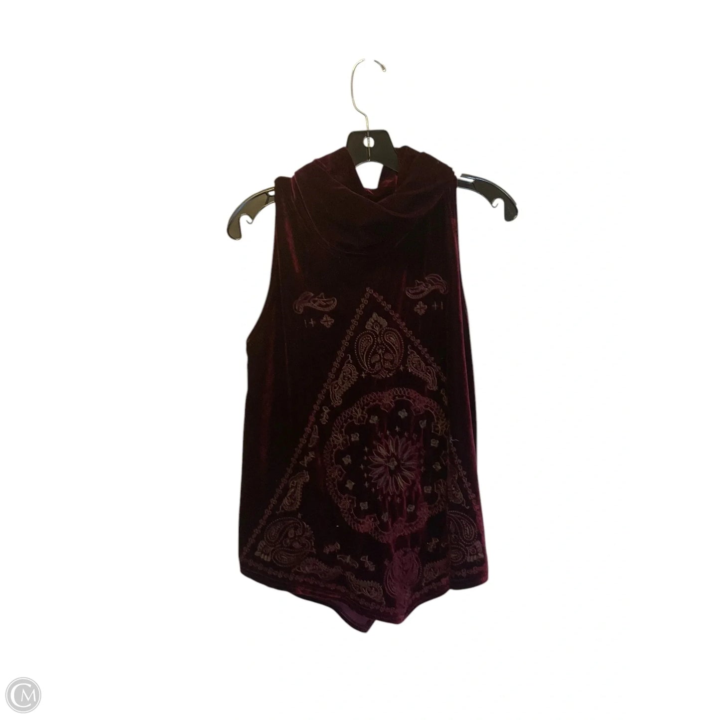 Top Sleeveless By Pol In Maroon, Size: M
