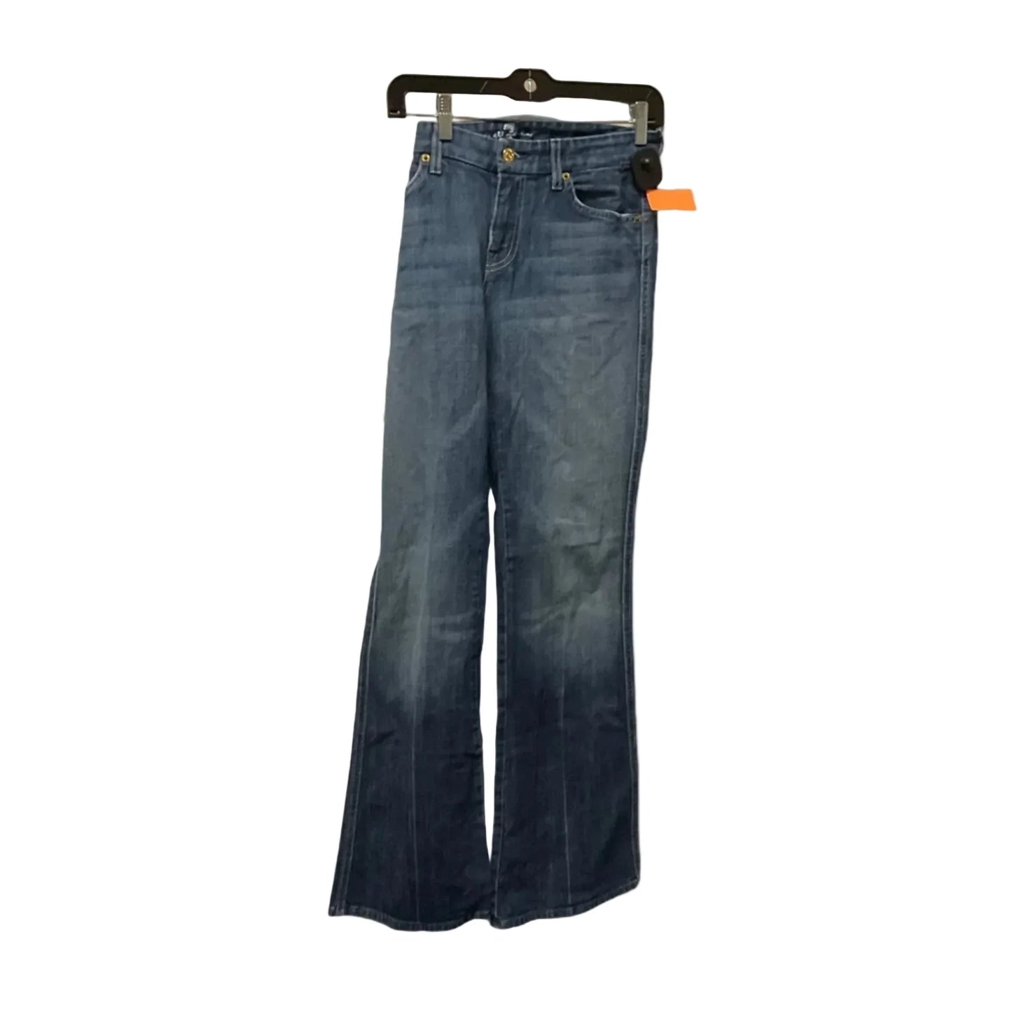 Jeans Boot Cut By 7 For All Mankind In Blue Denim, Size: 6