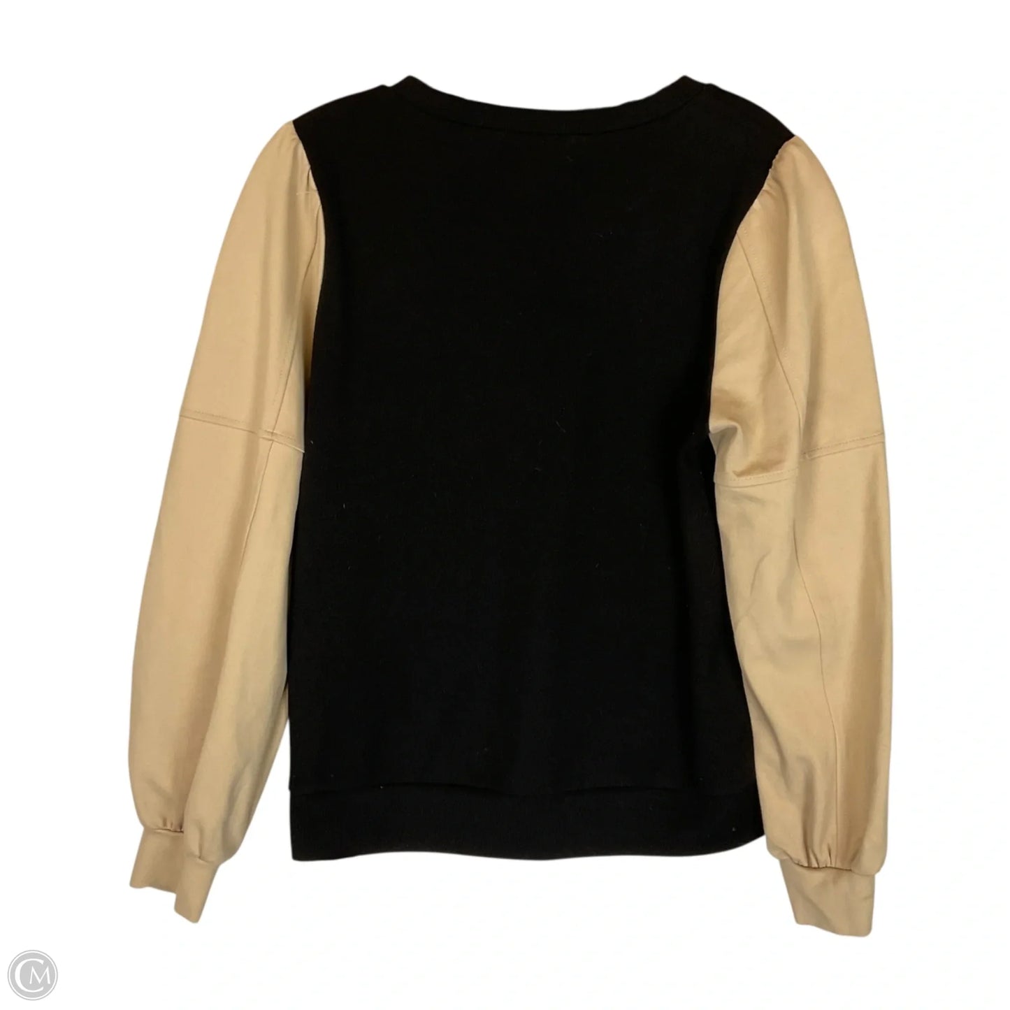 Top Long Sleeve By Thml In Black & Cream, Size: M
