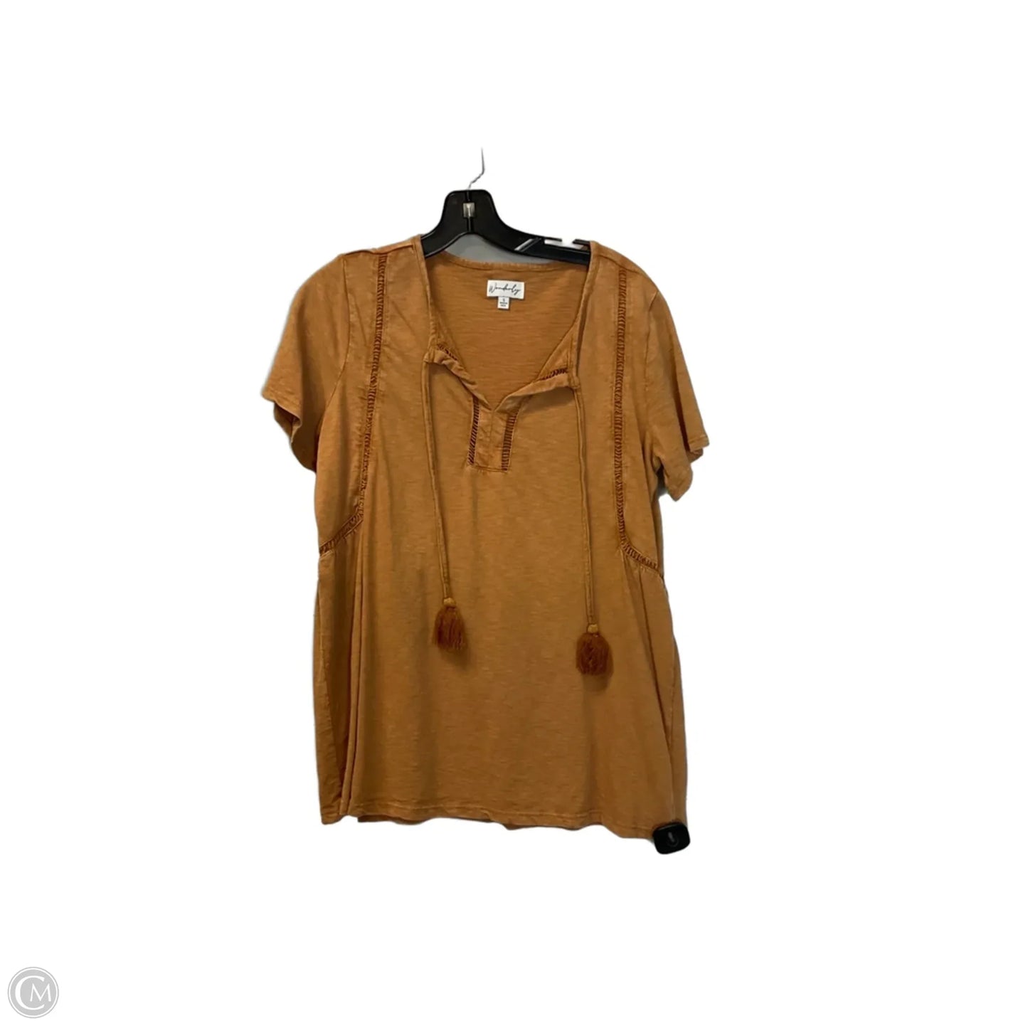 Top Short Sleeve By Wonderly In Orange, Size: S