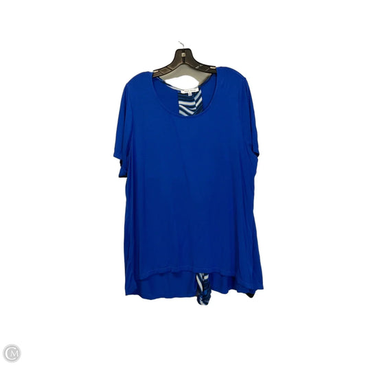 Top Short Sleeve By Rose And Olive In Blue, Size: 2x