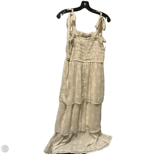 Dress Casual Midi By Almost Pink In Cream, Size: M