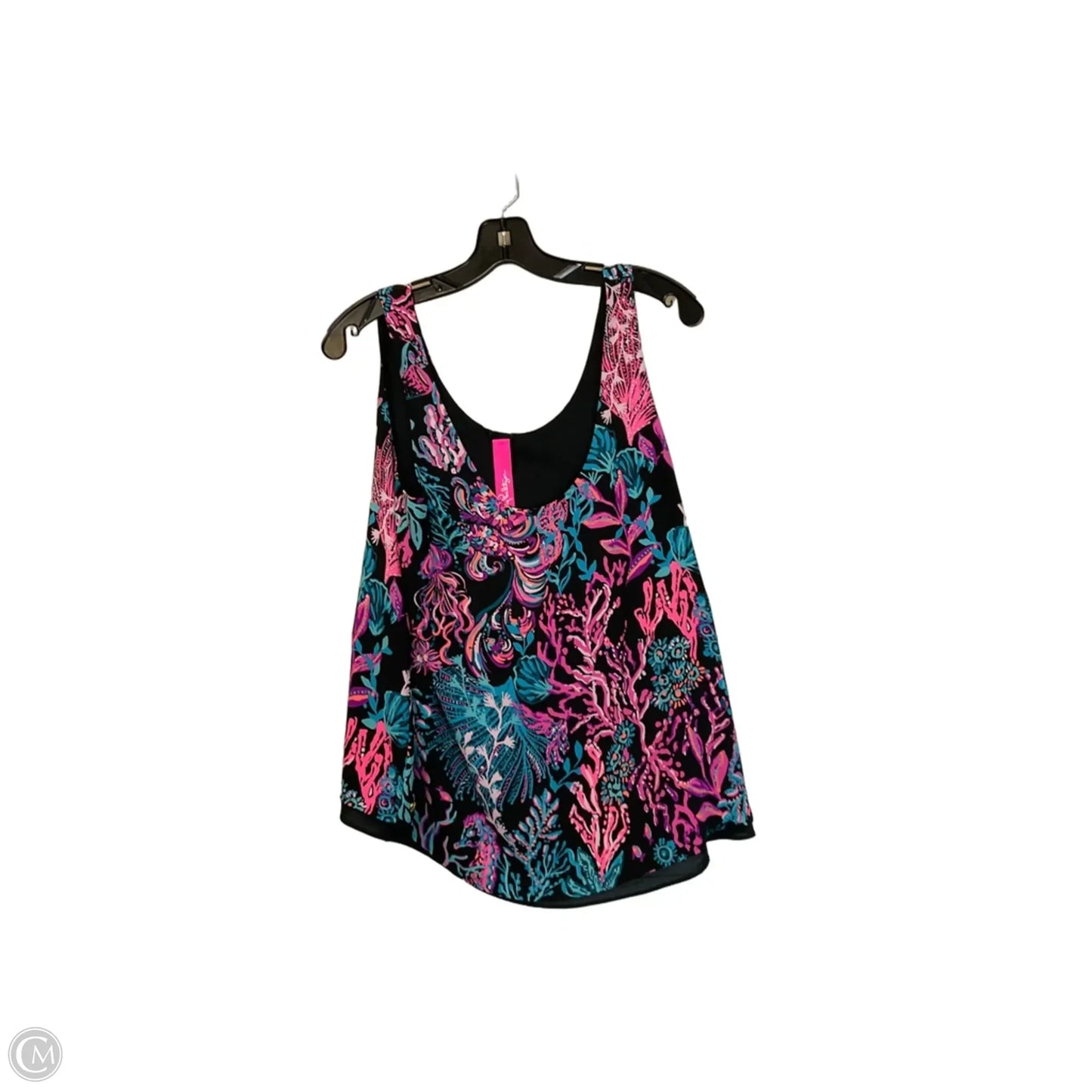 Top Sleeveless Designer By Lilly Pulitzer In Black & Pink, Size: L