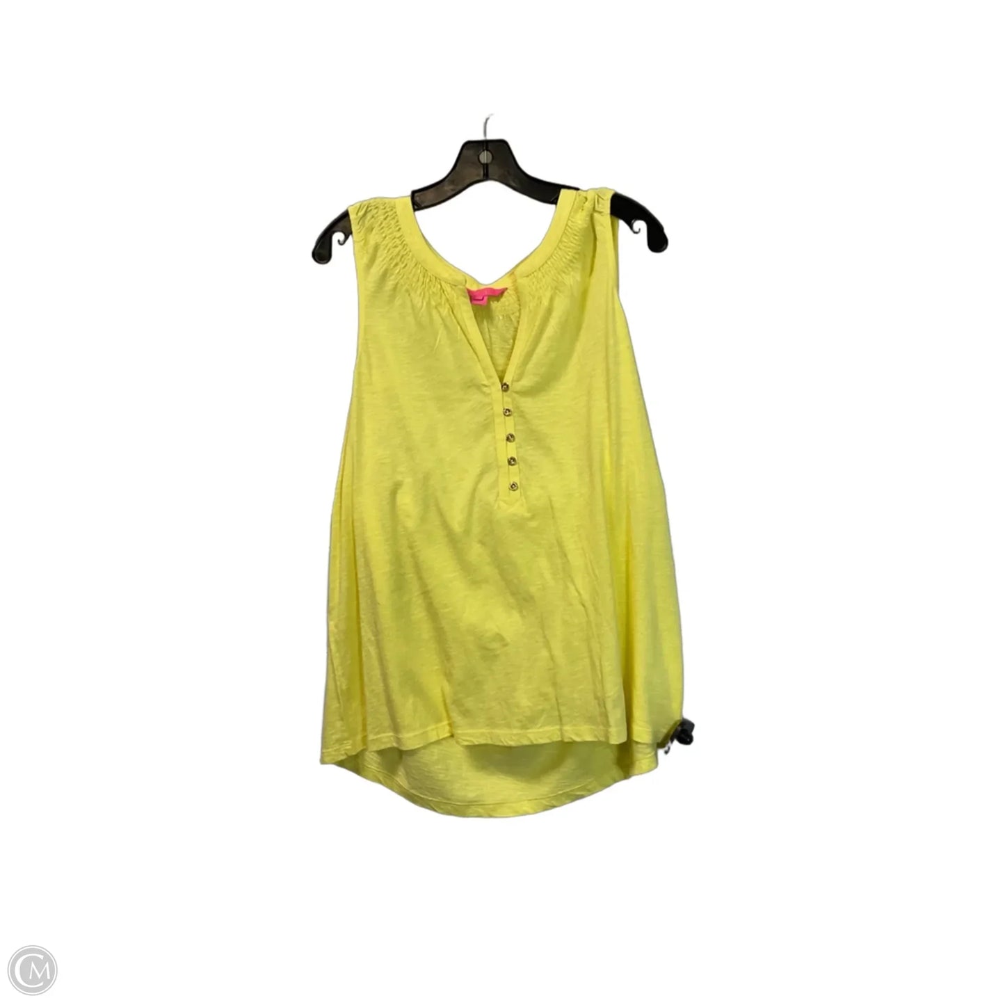 Top Sleeveless Designer By Lilly Pulitzer In Yellow, Size: Xl