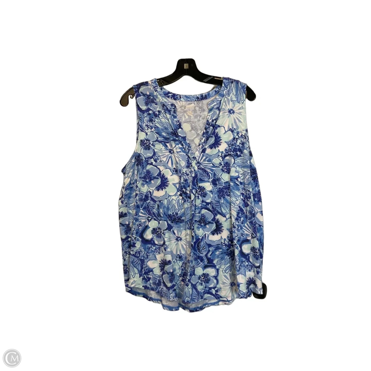 Top Sleeveless Designer By Lilly Pulitzer In Blue, Size: Xl